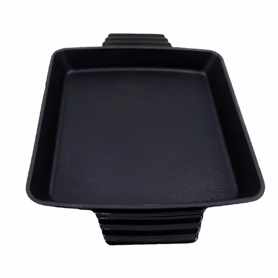Bandeja para hornear de hierro fundido cerámico de porcelana esmaltada cuadrada de 23x23cm, bandeja para asar